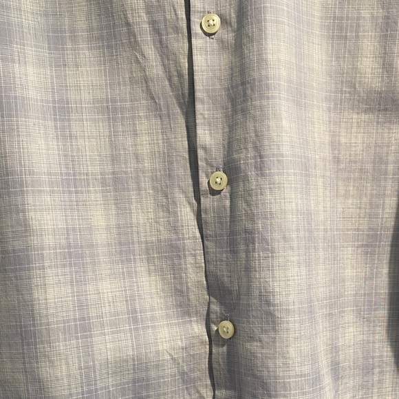 Perry Ellis Blue Plaid Dress Shirt - Picture 5 of 5